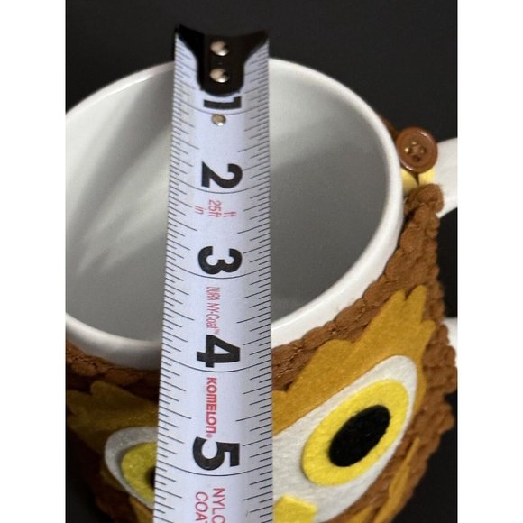 Pier 1 Imports Tea Mug Cup Stoneware  Owl Felt Koozy Sweater Covers - Picture 4 of 4